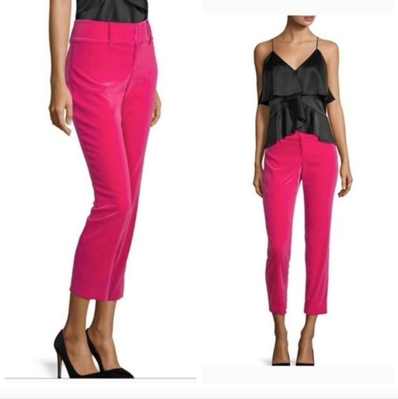 alice + olivia  slim velvet ankle pants size 4 - Picture 4 of 12